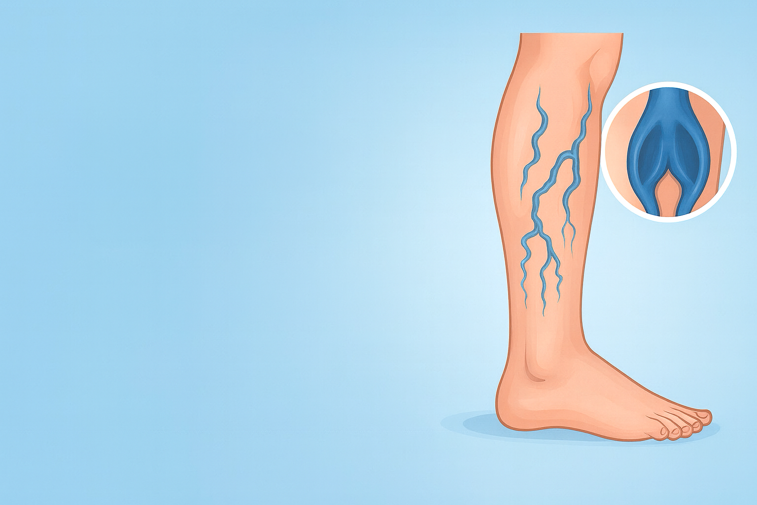 Varicose veins medical illustration